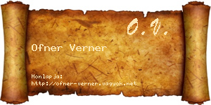 Ofner Verner névjegykártya